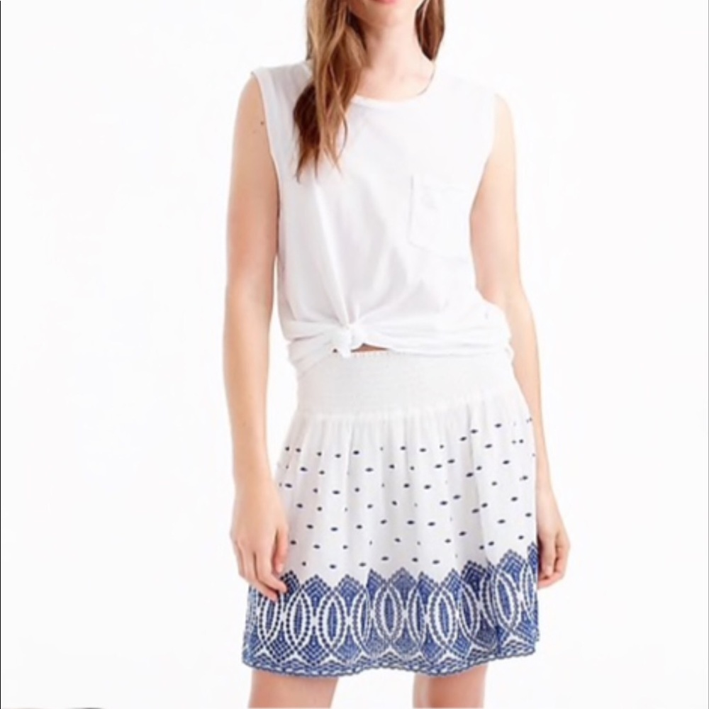 New J. Crew Embroidered Gauze Eyelet Mini skirt